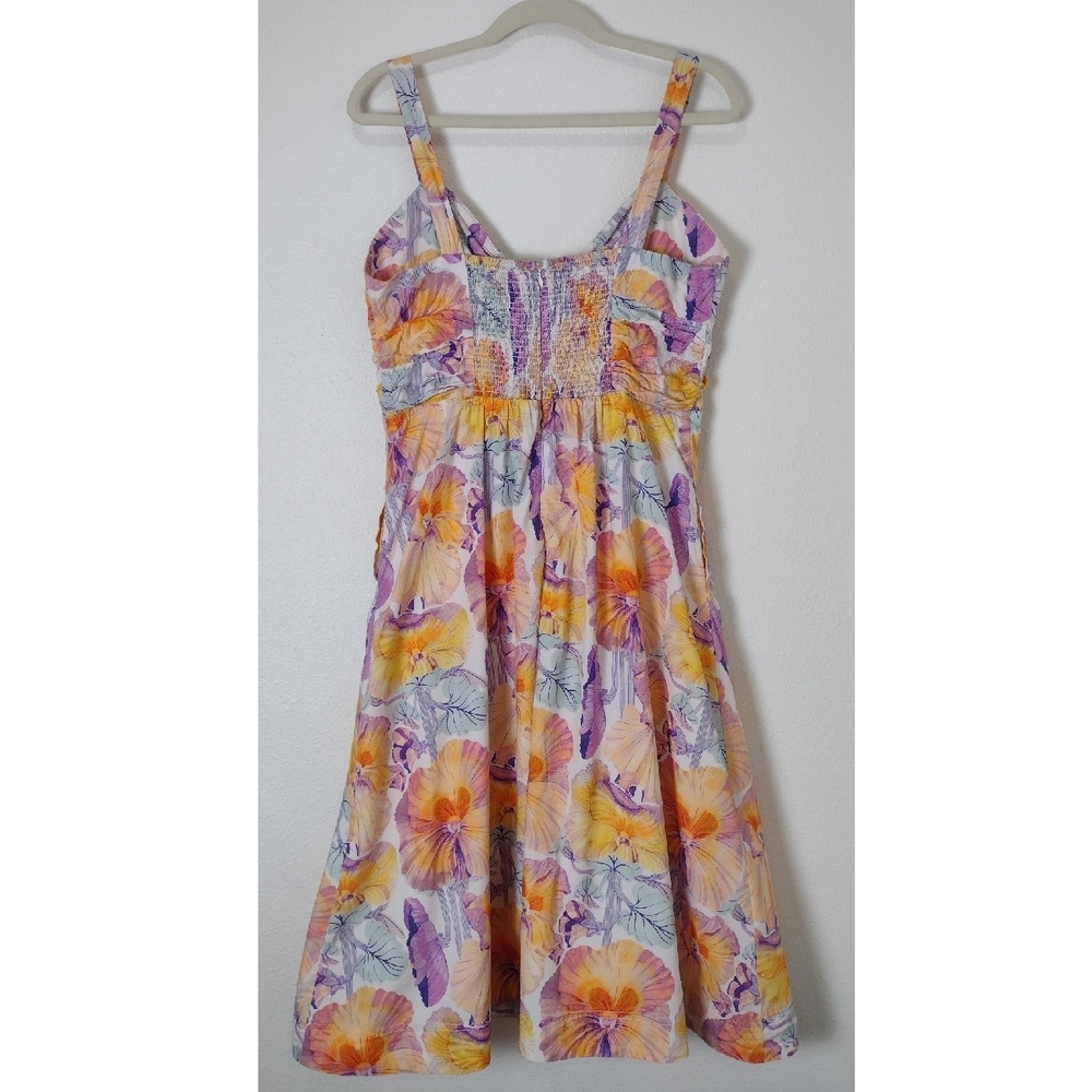Anthropologie Cecilia Pettersson Floral Tie Front Cotton Sleeveless Midi Dress - Picture 3 of 16
